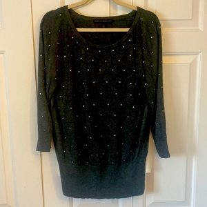 Stylish dark grey WHBM studded sweater - L